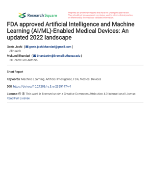 FDA 批准人工智能和机器学习（...